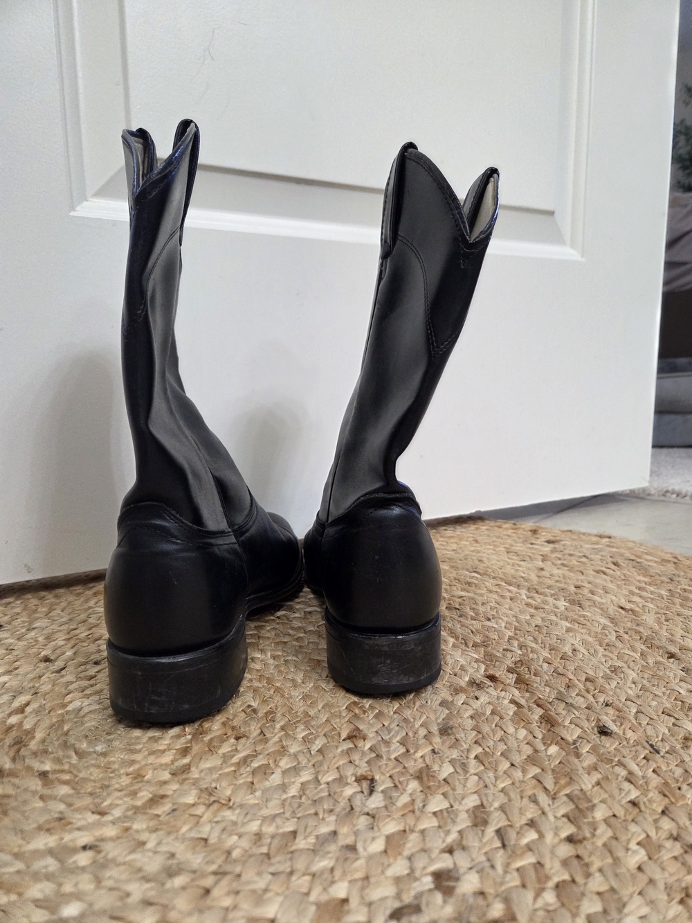 Laredo Black Smooth Leather Western Cowboy Boots - Picture 3 of 5